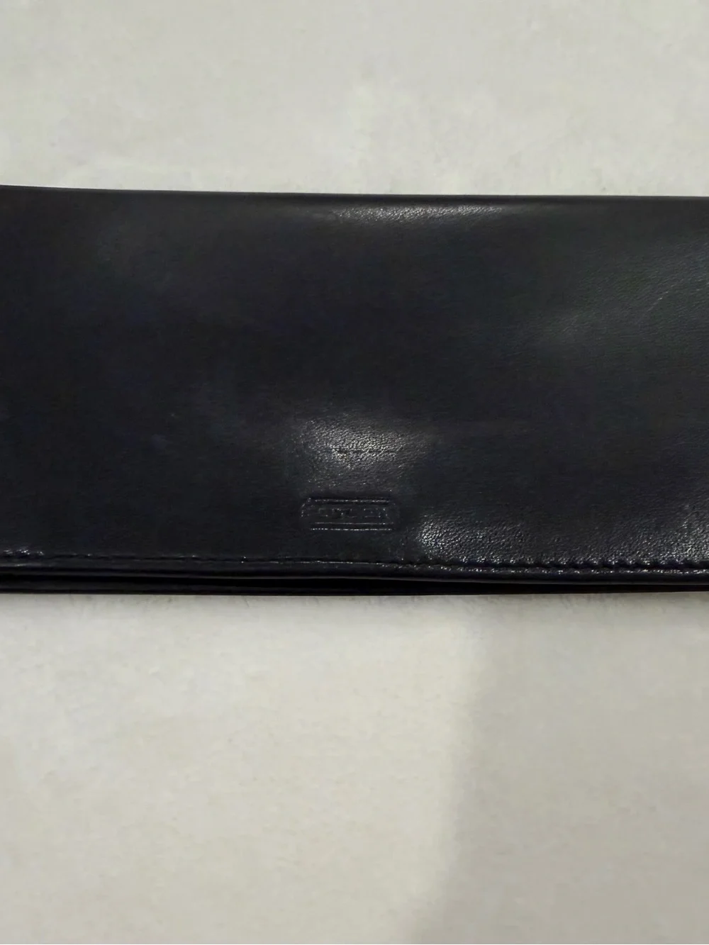 “Vintage COACH Black Smooth Leather Checkbook Cover Wallet Case”